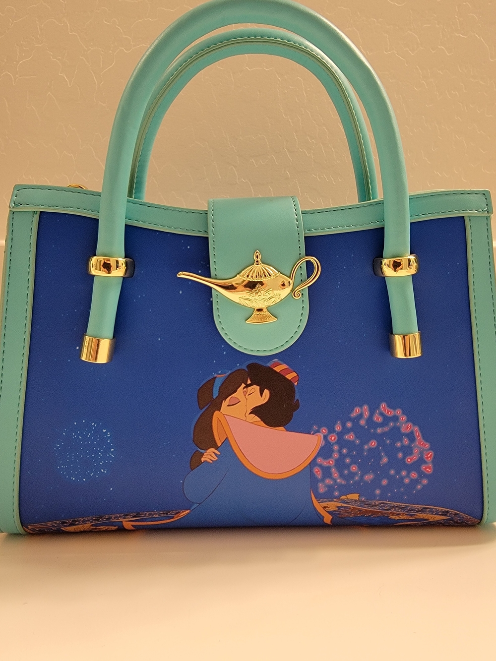 Loungefly Teal and Blue Aladdin Genie Lamp Satchel